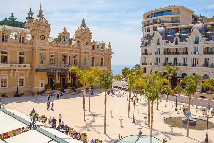 Elegant facade of Monte Carlo Casino in Monaco, a highlight destination for a customized private shore excursion from Cannes.