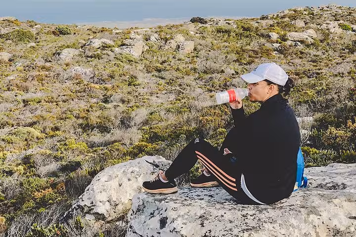 Traveler resting on a rock, enjoying the natural beauty of Cape Town's landscape on the Chapman's Peak route.