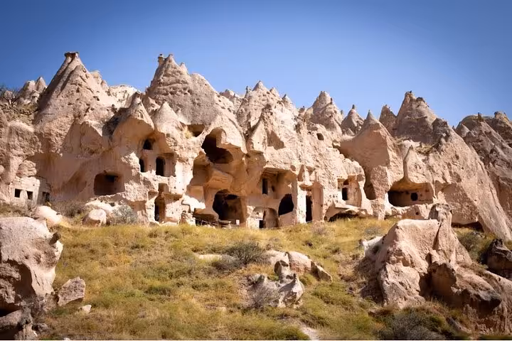 Cappadocia Red Tour stop at Zelve Open Air Museum cave dwellings and fairy chimney rock formations