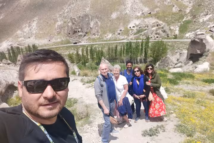 Small group photo in Cappadocia valley during private Mesopotamia and Cappadocia 9-day guided tour in Turkey