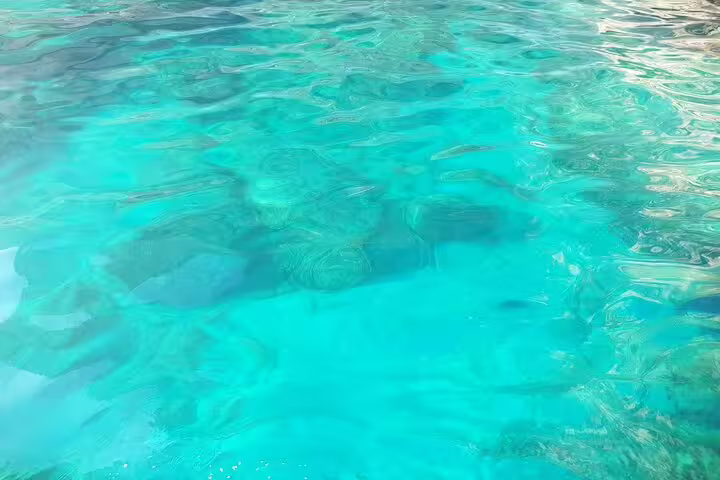 Close-up of turquoise Capri sea water from a private 2-hour boat tour, ideal for snorkeling and refreshing swim stops