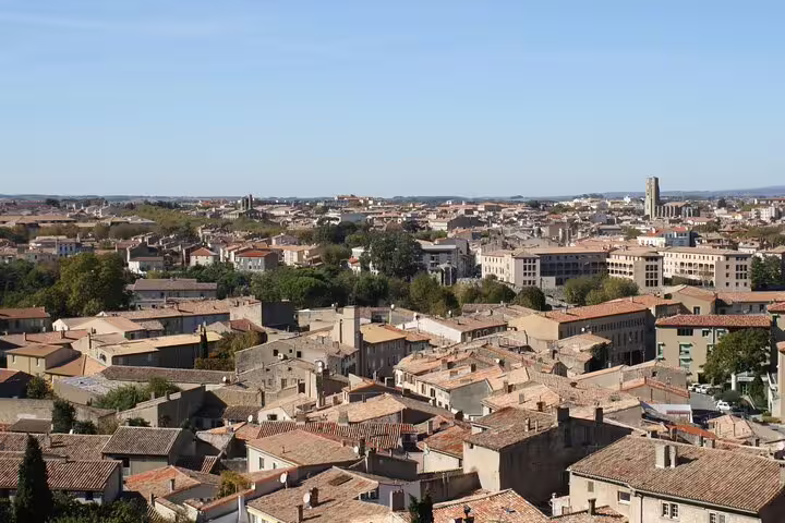 Panoramic view of Carcassonne rooftops and skyline, perfect for a self-guided scavenger hunt tour