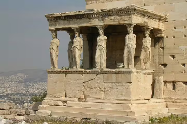 Caryatid Porch of the Erechtheion on Athens Acropolis, featured on Athens Highlights & Ancient Corinth day tour