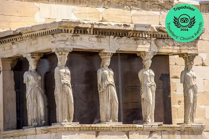 Caryatids Porch of the Erechtheion on Acropolis, a must-see stop on Athens private tour with guide