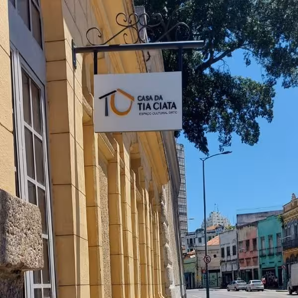 Casa da Tia Ciata sign in Rio de Janeiro, emphasizing cultural roots in the Samba and Carnival walking tour.