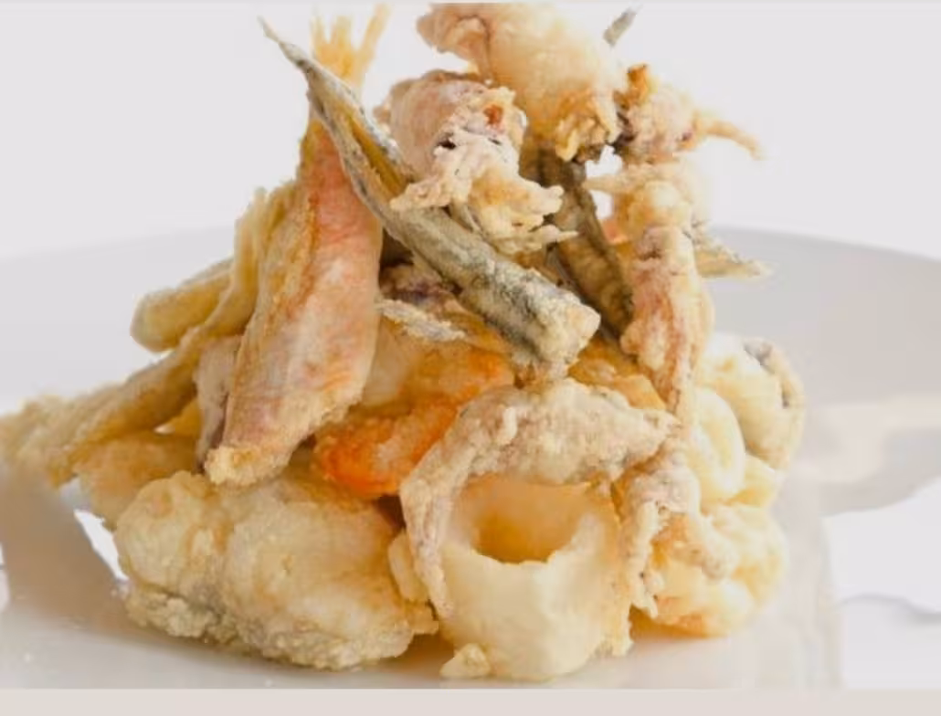 Frittura di pesce on board, traditional Adriatic seafood tasting on Cesenatico afternoon boat tour