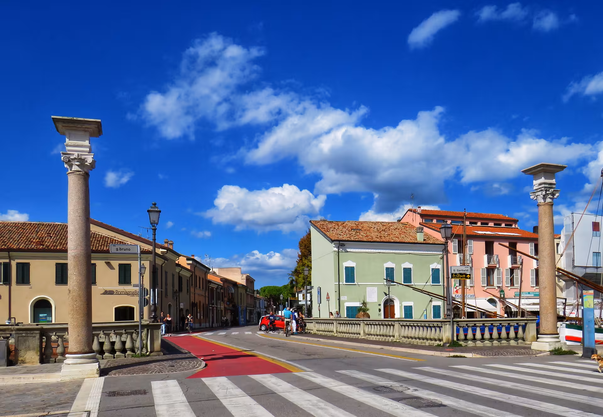 Cesenatico canal bridge and historic port area near the Maritime Museum, Emilia-Romagna walking tour