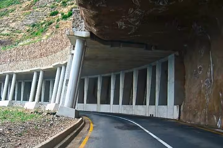 Close-up of Chapman's Peak Drive tunnel showcasing the engineering marvel along Cape Town's breathtaking coastline.