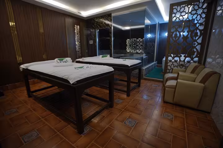 Couples massage room in Sharm El Sheikh spa for Chocolate Magic Bath Spa Experience with twin treatment beds