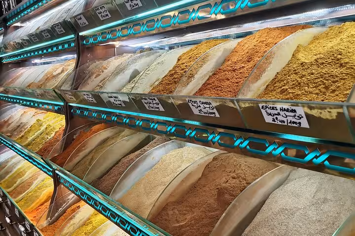Colorful spice mounds at Noailles exotic market in Marseille, a highlight of the Cours Julien food tour
