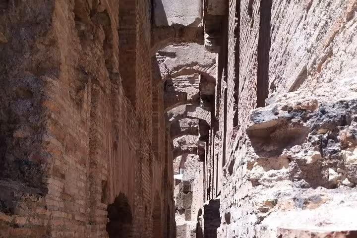 Explore the ancient underground passageways of the Colosseum on a VIP tour with exclusive arena floor access.