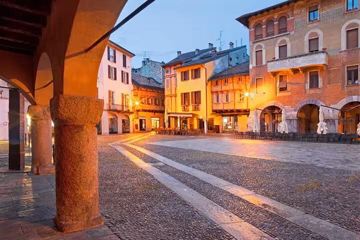 Evening view of Como old town piazza near the lakefront, a highlight of the Como guided city boat tour