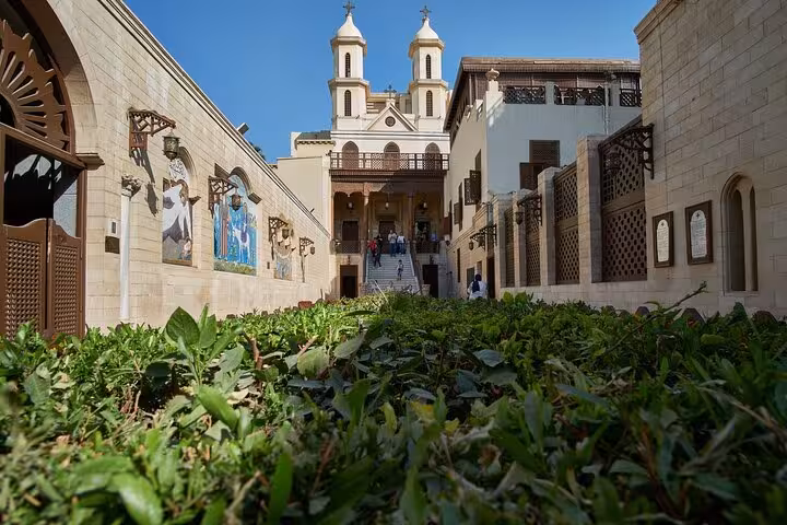 Coptic Cairo church courtyard on a Cairo to Luxor 5-day Temple of Hatshepsut trip itinerary