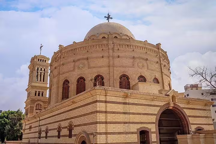 Historic Coptic Cairo church exterior on tour to Egyptian Museum, Cairo Citadel and Nile dinner cruise