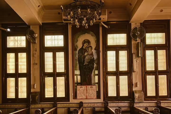 Coptic Cairo church interior with icon of Virgin Mary and Child, part of private 2-day Cairo tour itinerary