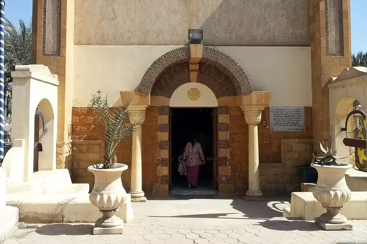 Entrance to historic Coptic church in Old Cairo, a stop on private tour with Citadel and Islamic Cairo