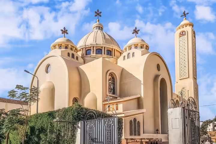 Coptic Orthodox church with domes in Sharm El-Sheikh, a highlight on the city tour excursion