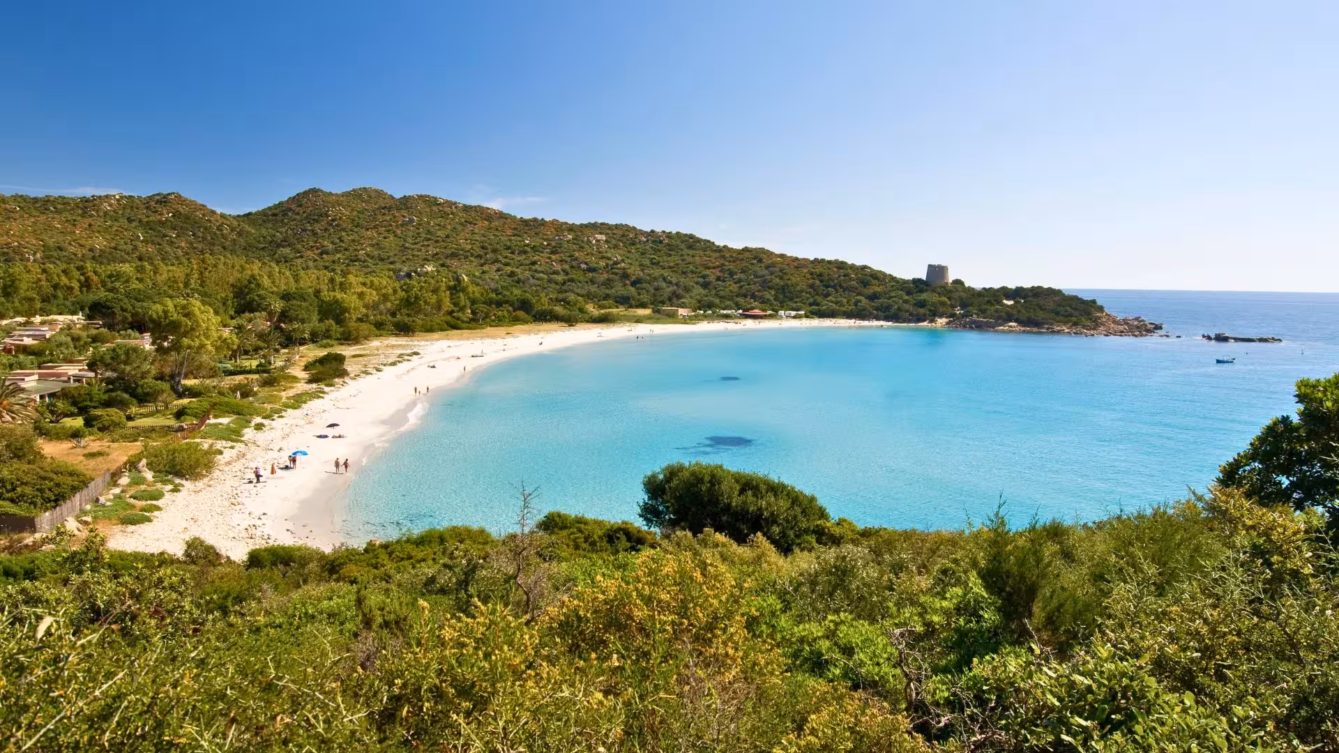 Discover the stunning white sandy beaches and crystal-clear waters of Costa Rei, ideal for a private dinghy tour.
