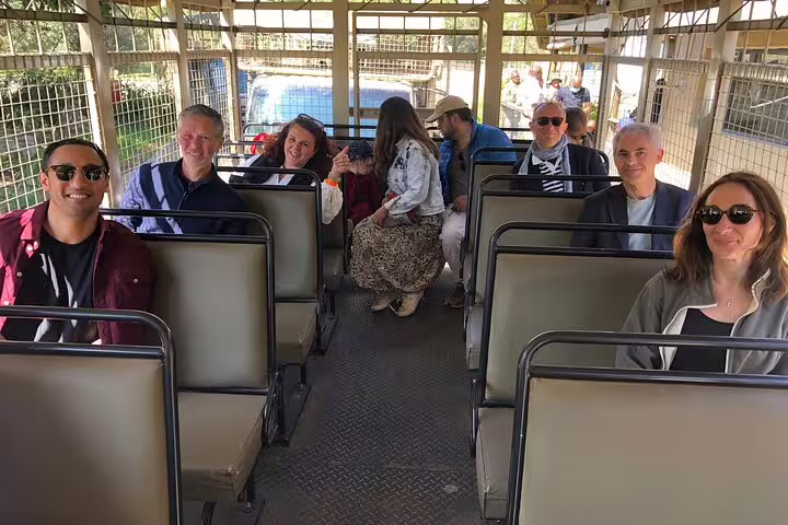 Guests on open safari at the Lion and Safari Park