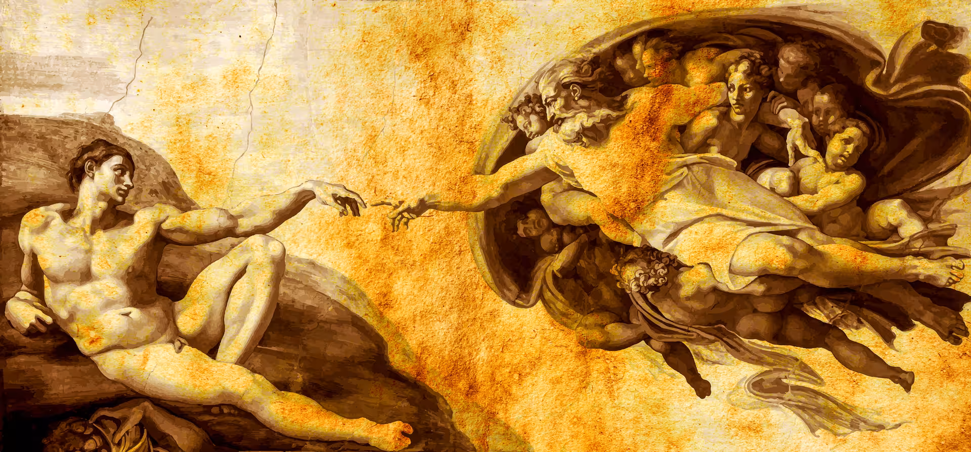 Creation of Adam detail from Sistine Chapel ceiling, Vatican Museums highlight on Rome in a Day combo tour
