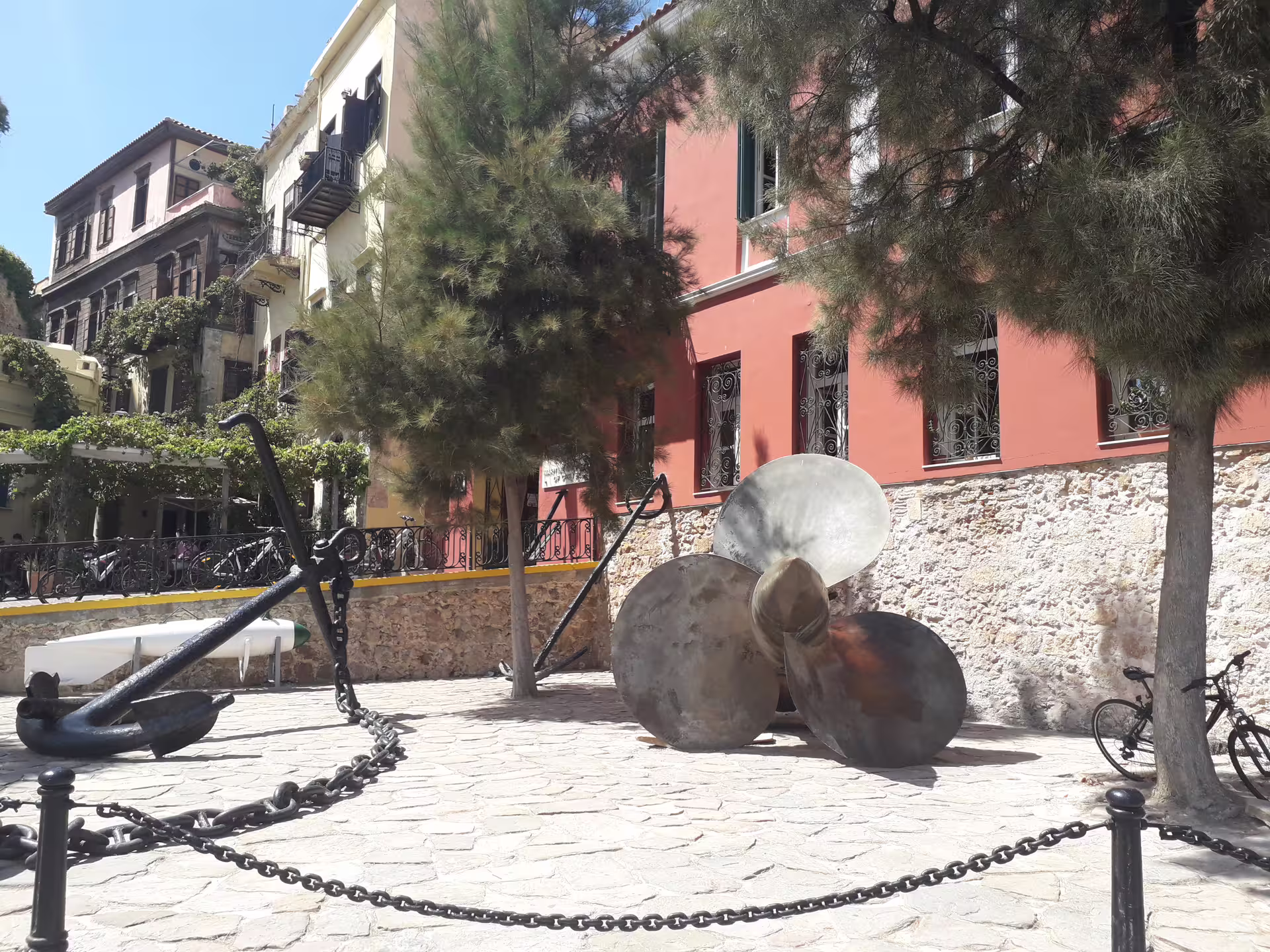 Explore Crete's maritime history with a tour of Chania's historic shipyard and anchor sculptures on our private tour.