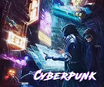 Cyberpunk VR escape room 50' adventure in neon city alley, futuristic puzzles and immersive virtual reality mission