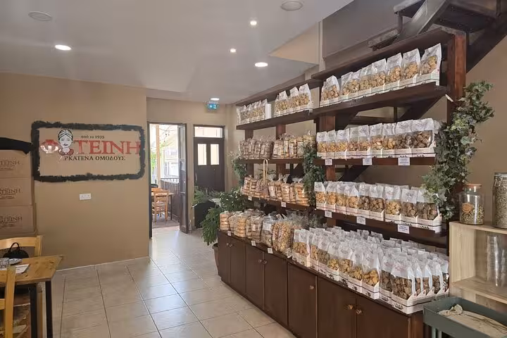 Traditional Cyprus sweets shop in Troodos Mountains village, local treats on Kykkos Monastery day tour from Paphos