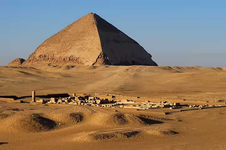Dahshur Bent Pyramid in Egypt desert, key stop on Cairo layover tour to Memphis, Sakkara and pyramids