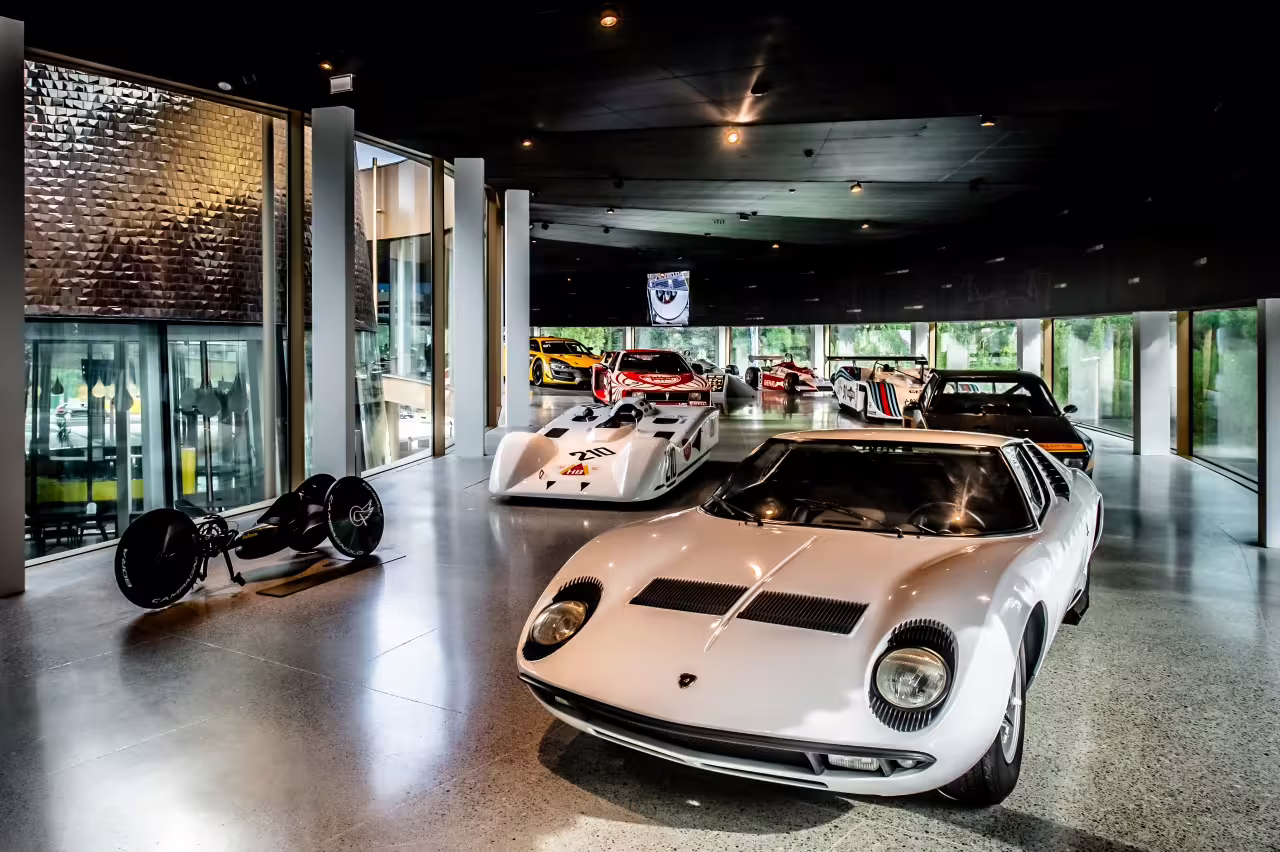 Admire a stunning collection of classic and modern race cars at Dallara Academy's exhibition in Parma.