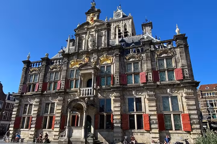 Delft City Hall on Markt Square, historic stop on Famous Holland tour to The Hague, Rotterdam and Kinderdijk