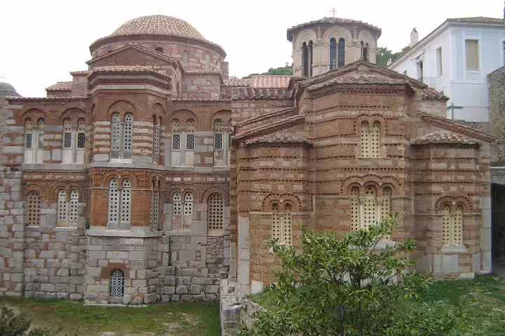 Historic Byzantine monastery exterior stop on Delphi and Thermopylae full-day tour, Greece day trip