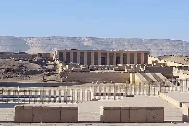 Dendera Temple complex exterior in Qena desert, key stop on Dendera, Osireion & Abydos day tour from Hurghada