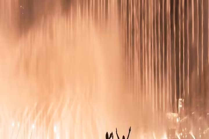 Dubai Fountain show at Burj Khalifa Lake, Dubai city tour from Ras Al Khaimah, family day trip kids free