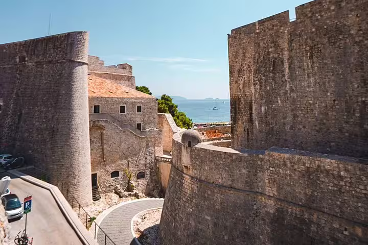 Dubrovnik city walls and fortifications overlooking the Adriatic Sea, highlight of a private Dubrovnik tour