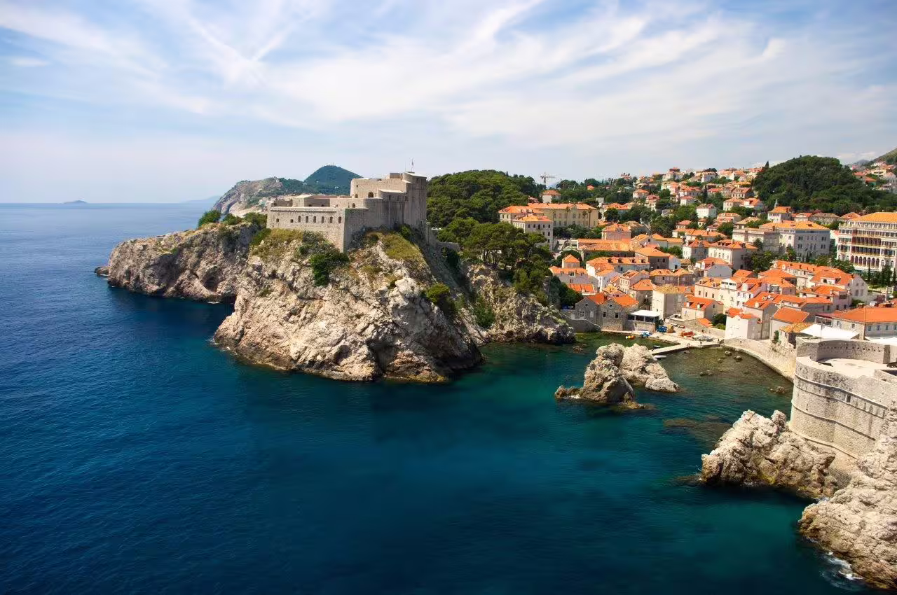 Dubrovnik Old Town and Lovrijenac Fortress above the Adriatic on a Croatia self-drive tour route