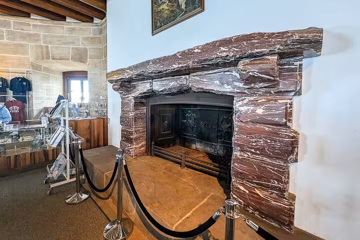 Historic marble fireplace inside the Eagle’s Nest, a highlight on the private day tour from Munich