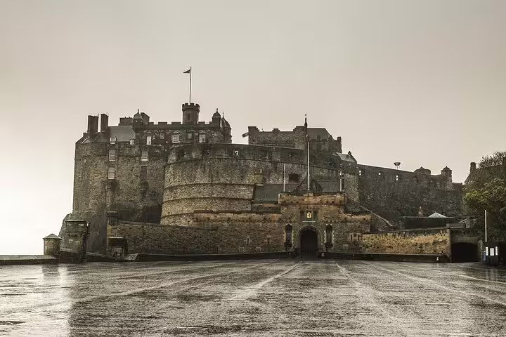 Edinburgh Castle stands majestically on Castle Rock, a highlight of the Edinburgh Express 2 Hour Highlights Ride tour.
