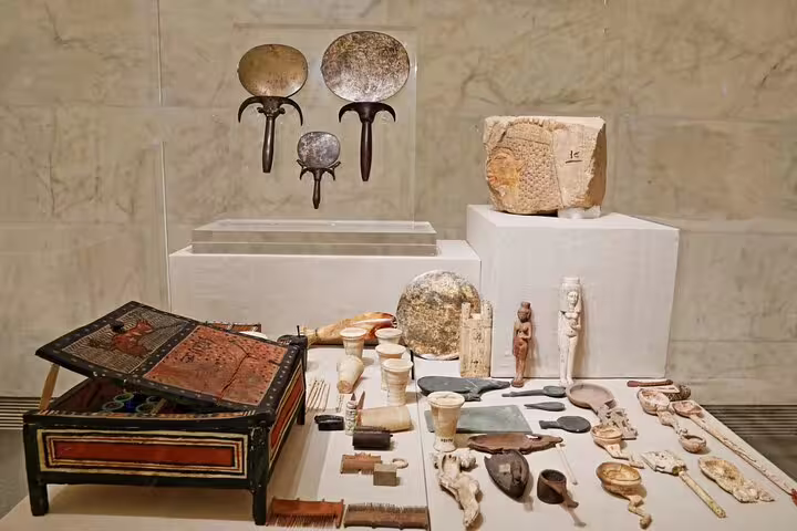 Ancient Egyptian artifacts at the National Museum of Egyptian Civilization on El Sokhna to Giza guided tour