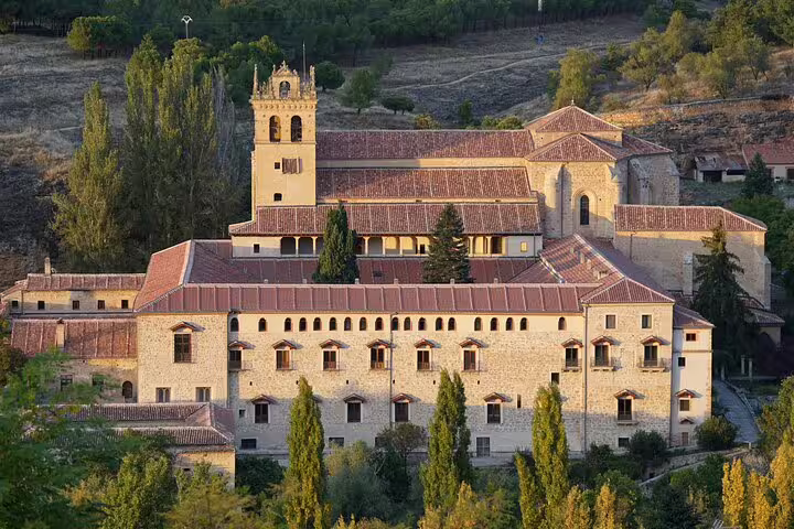 Aerial view of El Parral Monastery in Segovia, visited on a half-day private Segovia tour by minivan