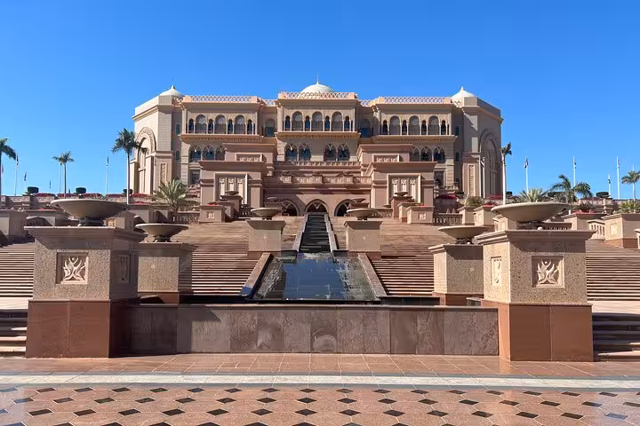 Emirates Palace Abu Dhabi exterior and grand steps, highlight on Ras Al Khaimah to Abu Dhabi city tour