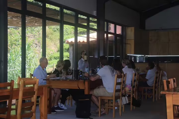 Guests enjoy wine tasting at Enchanted Vineyards during the scenic 4x4 tour near the breathtaking Sea Cliff Cabo Girão.