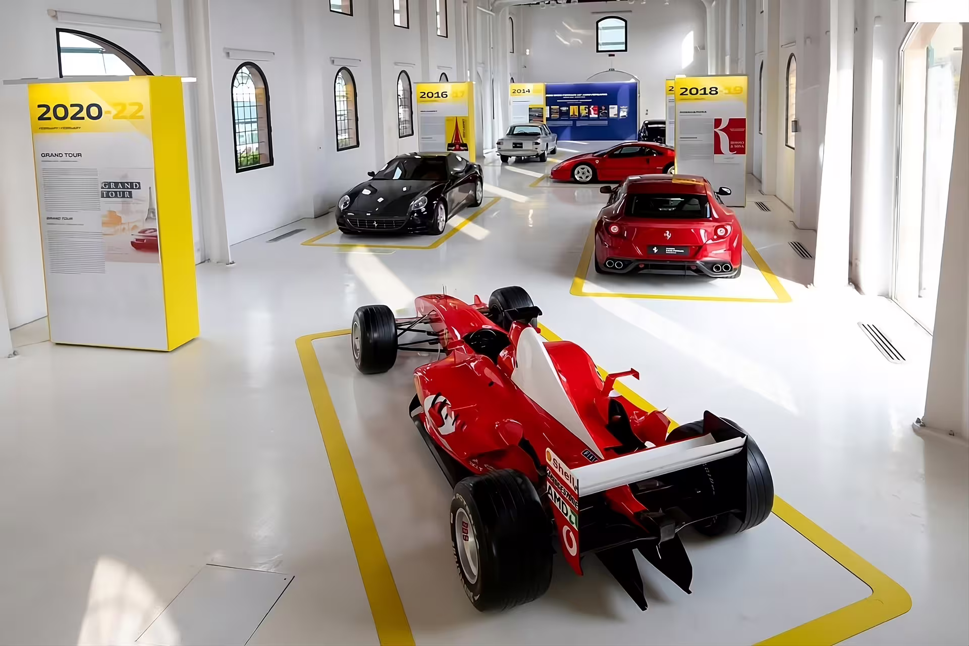 Enzo Ferrari Museum Modena gallery with Ferrari F1 car and supercars, included entry ticket from Bologna