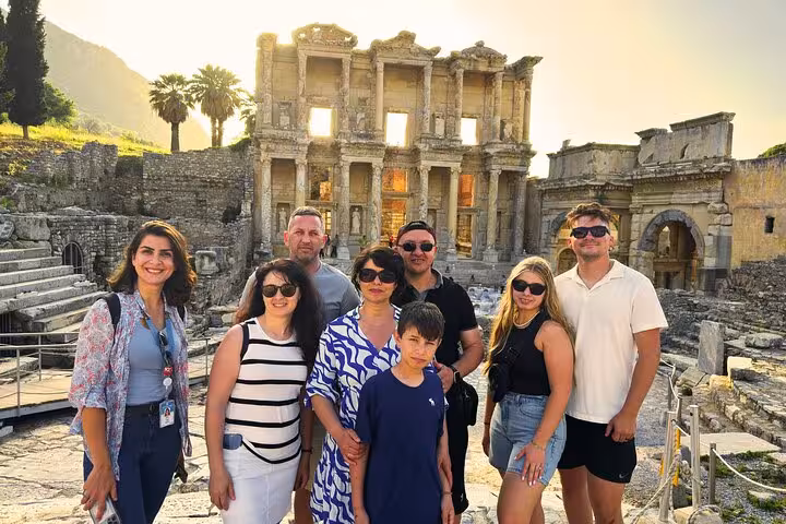 Ephesus Library of Celsus with tour group at sunset, Cappadocia Ephesus Pamukkale Antalya tour