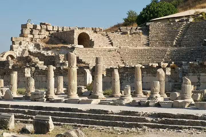 Discover the well-preserved columns and ruins of Ephesus, a key highlight of the private tour from Kusadasi Port.