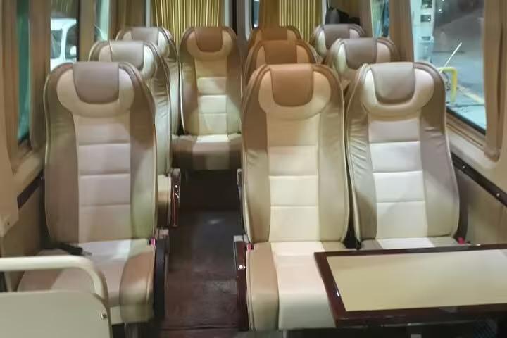 Comfortable private minibus interior for Ephesus, St John Basilica and House of Mary tour with lunch