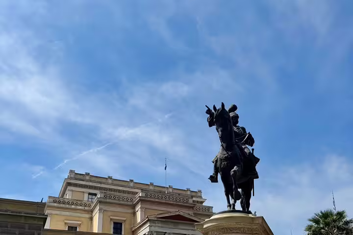 Equestrian statue at Syntagma Square near the Hellenic Parliament, featured on a 2-hour private Athens tour