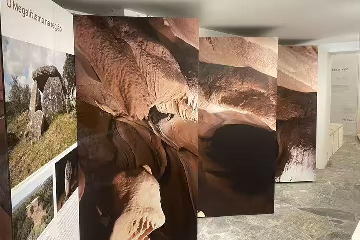 Exhibition of Escoural Caves' formations and regional megalithism, highlighting geological wonders for visitors.