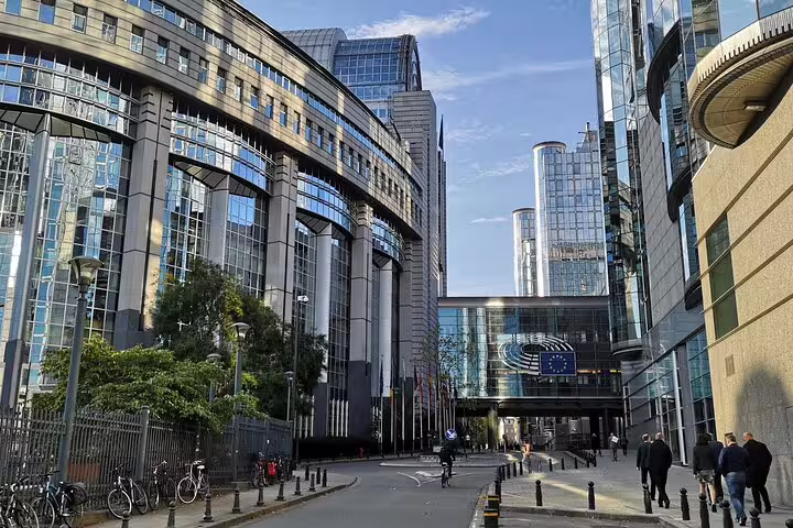 European Parliament buildings in Brussels EU Quarter, ideal stop on a private walking tour of Brussels