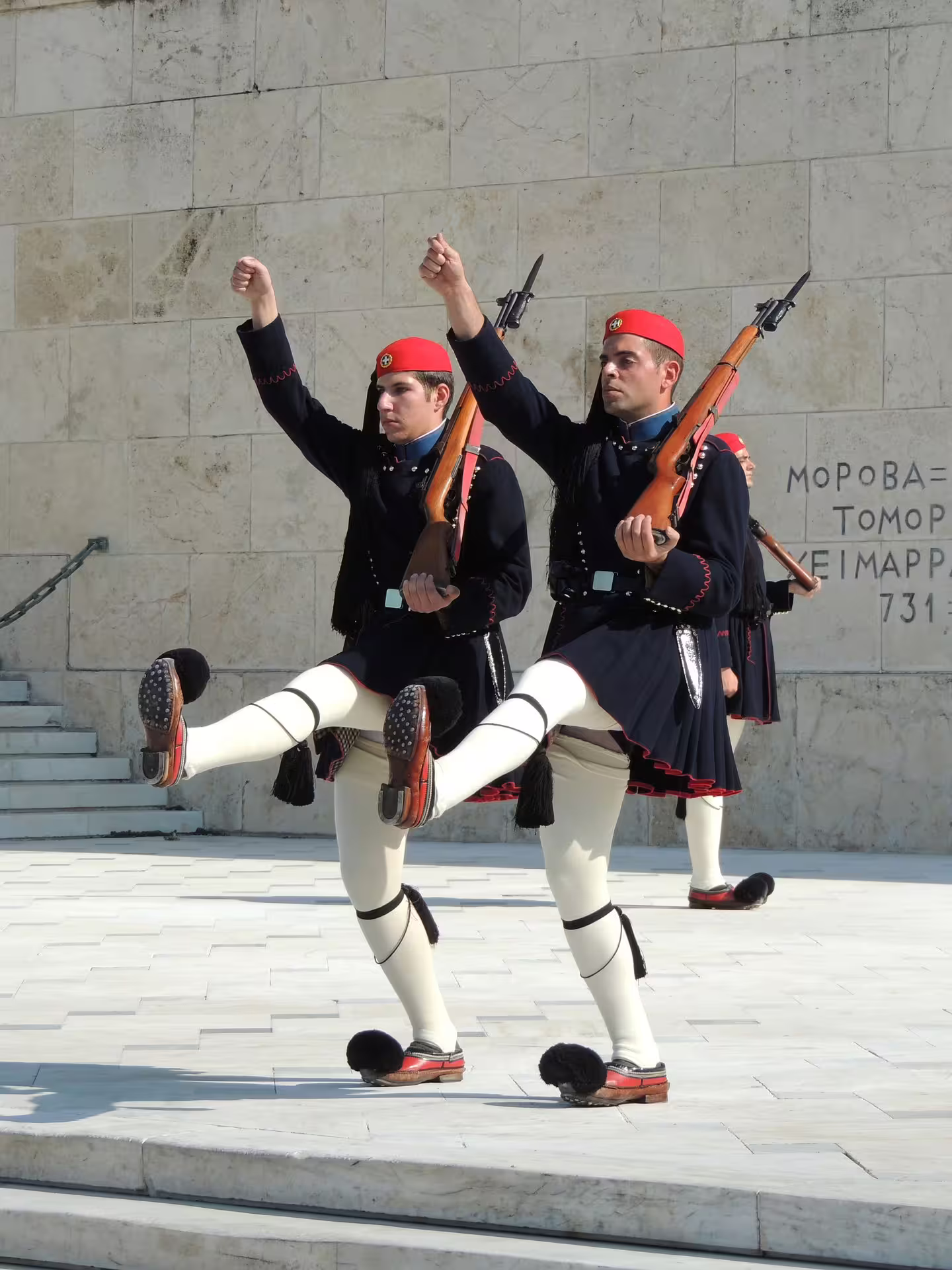 Evzones changing of the guard at Tomb of the Unknown Soldier, Athens, on a private classical day tour