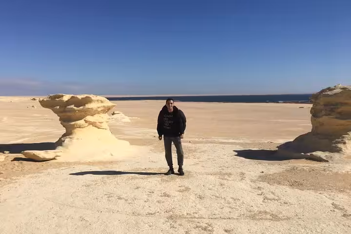 Discover the striking rock formations of Fayoum Oasis desert on a full-day Jeep tour from Cairo or Giza.